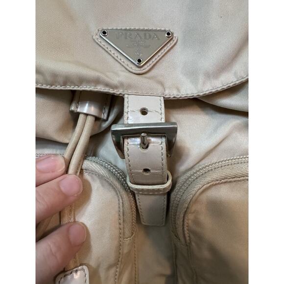 Auth Vintage Prada Cream Ivory Nylon Backpack Mini - Picture 10 of 16